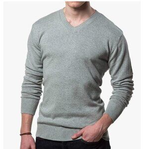 Gallery Seven Cotton Sweater - Lightweight V Neck Men’s Pullover, Medium